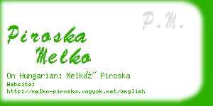 piroska melko business card